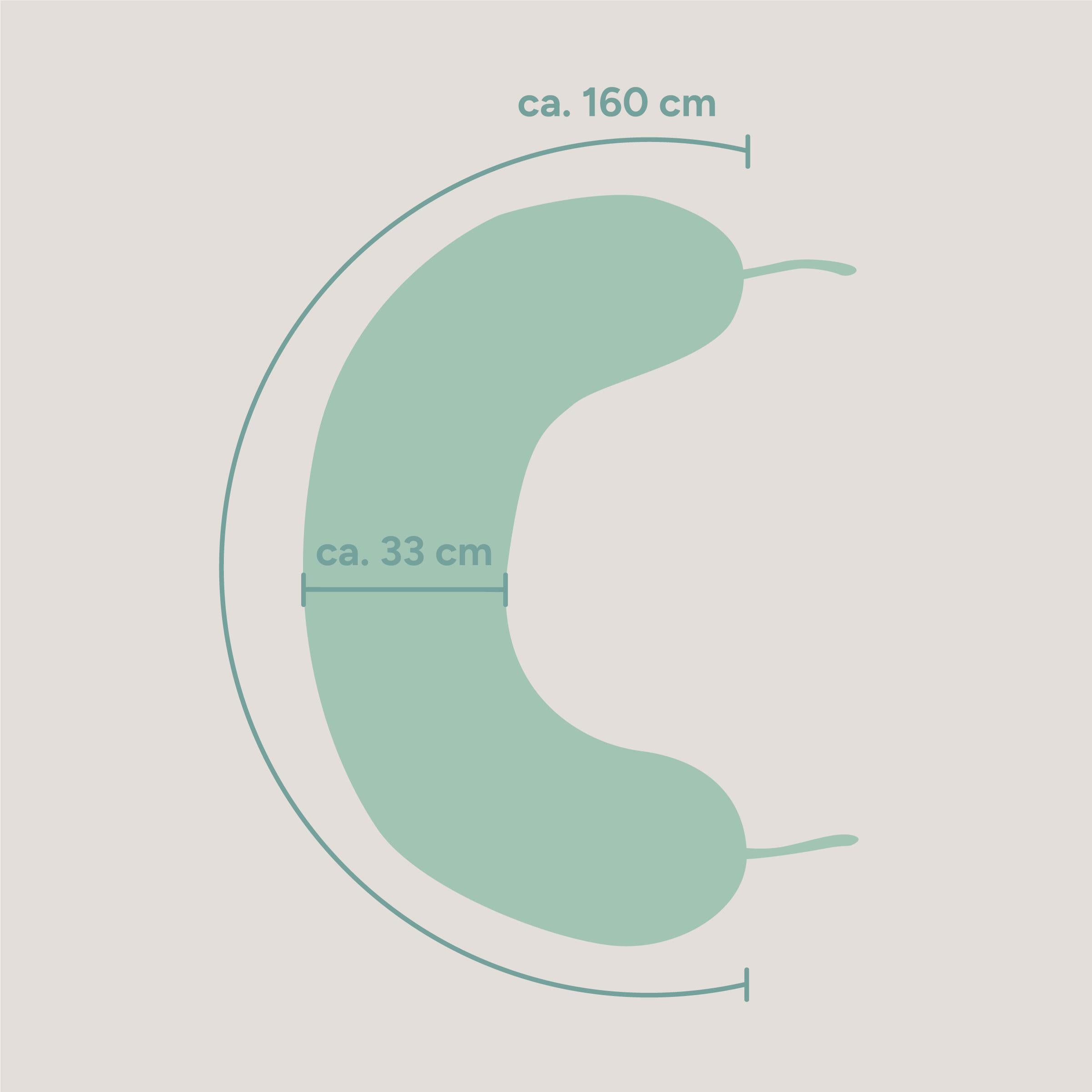 Stillkissen | Musselin Rosé | 160 cm | Faserbällchen