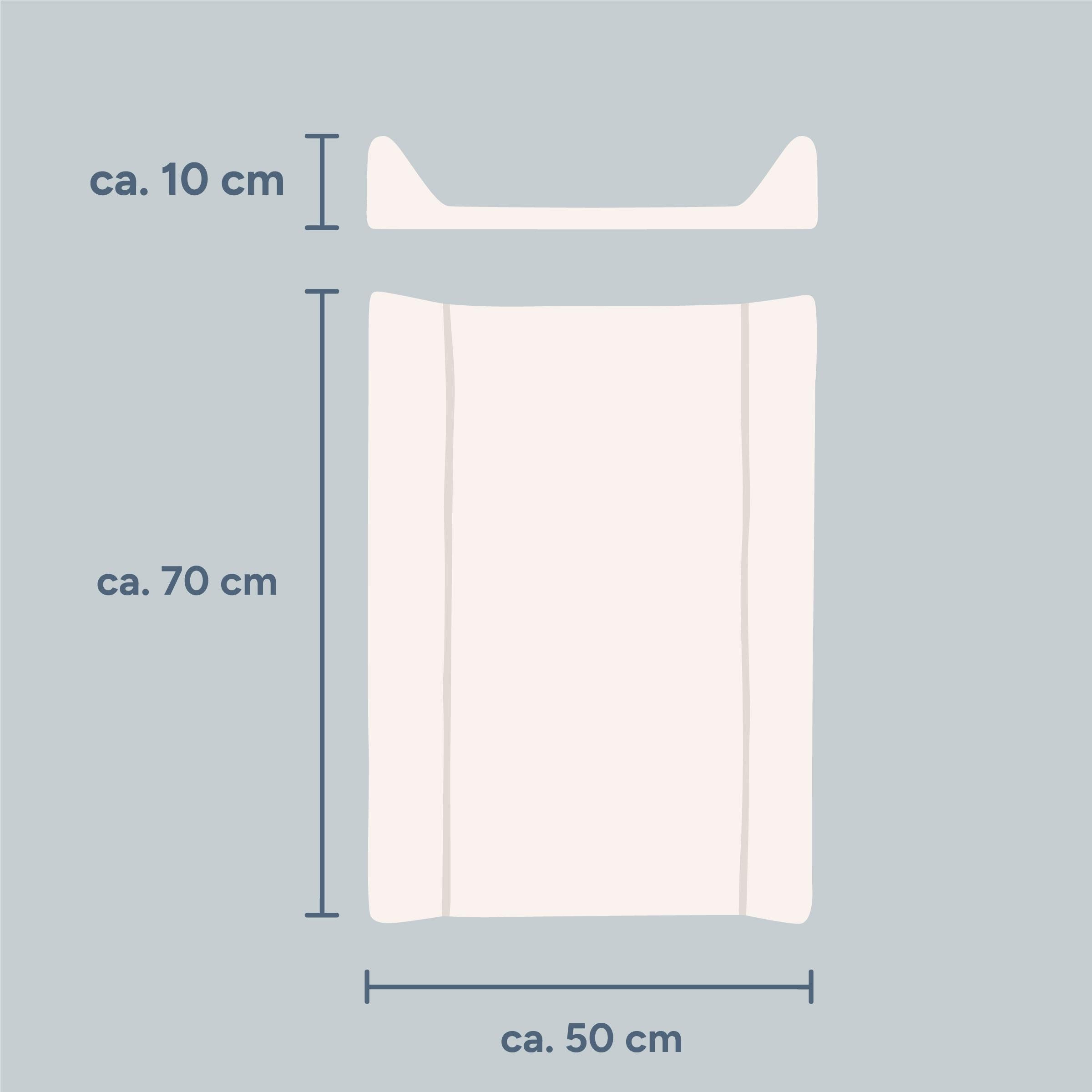 Wickelauflage mit Keil | abwaschbar | Hellblau | 50x70 cm