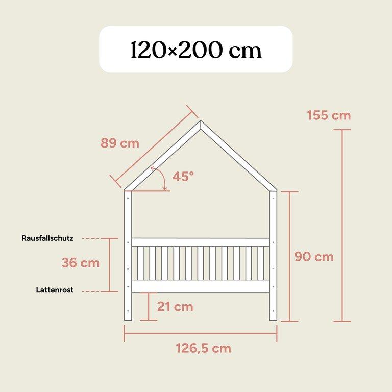 Hausbett Livo | Buche Weiß | 120x200 cm