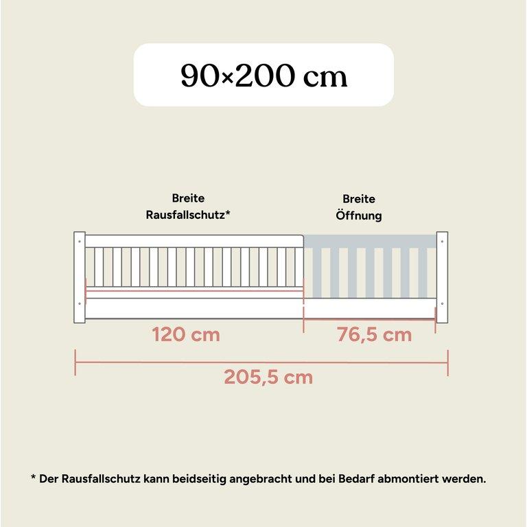 Bodenbett Livo | Buche Weiß | 90x200 cm