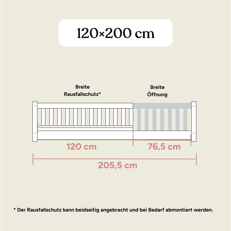 Bodenbett Livo | Buche Weiß | 120x200 cm