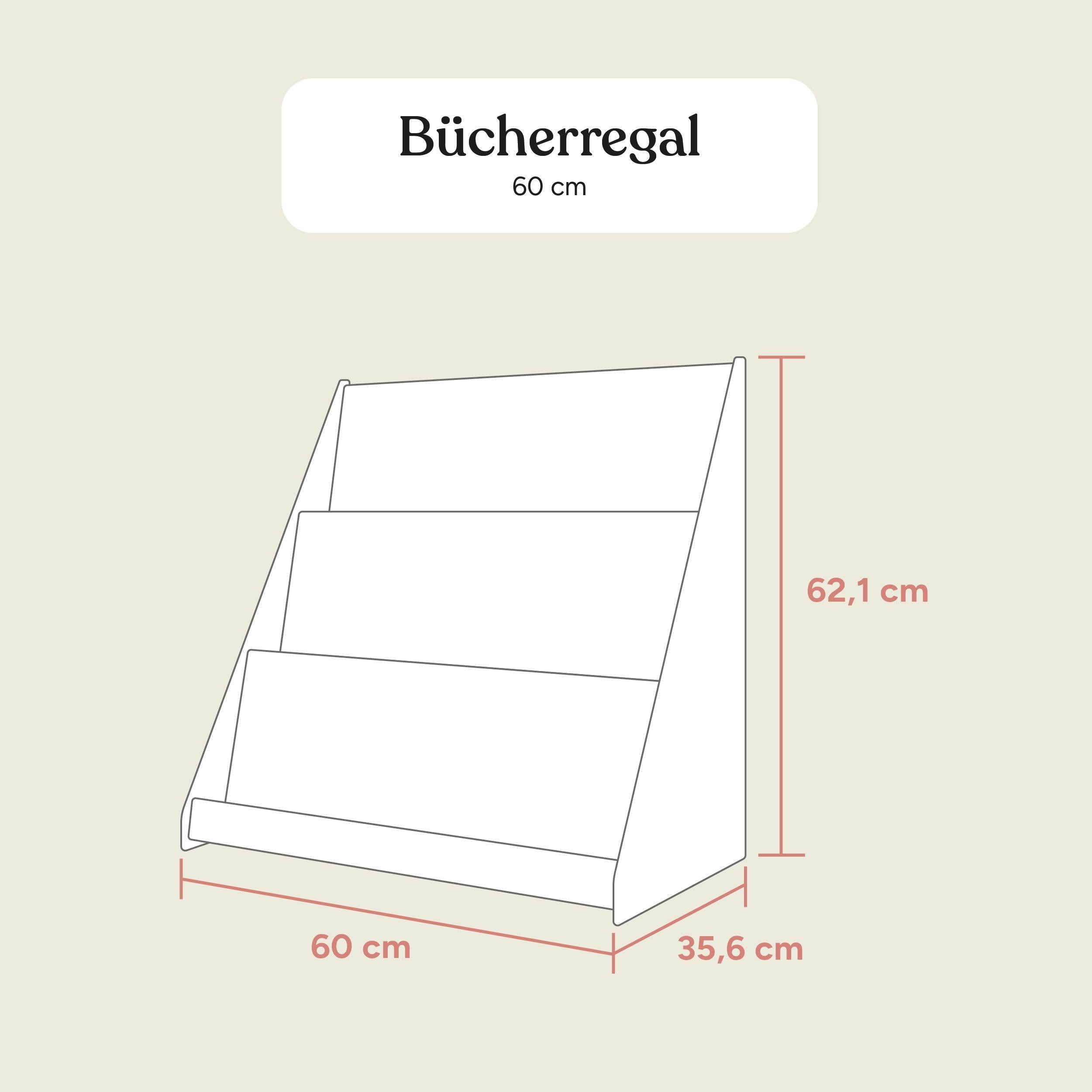 Bücherregal | Kiefer Weiß | 60 cm