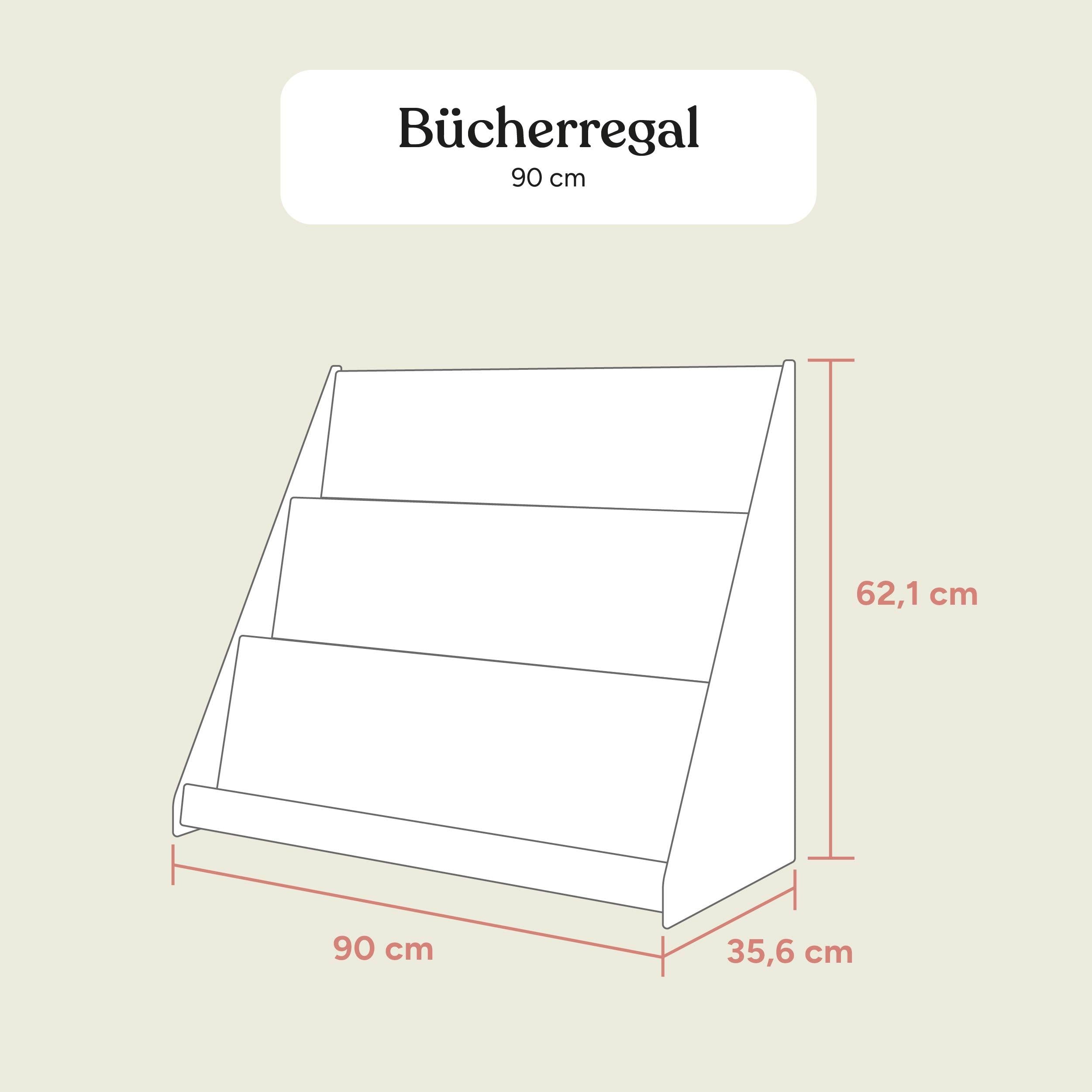 Bücherregal | Kiefer Weiß | 90 cm