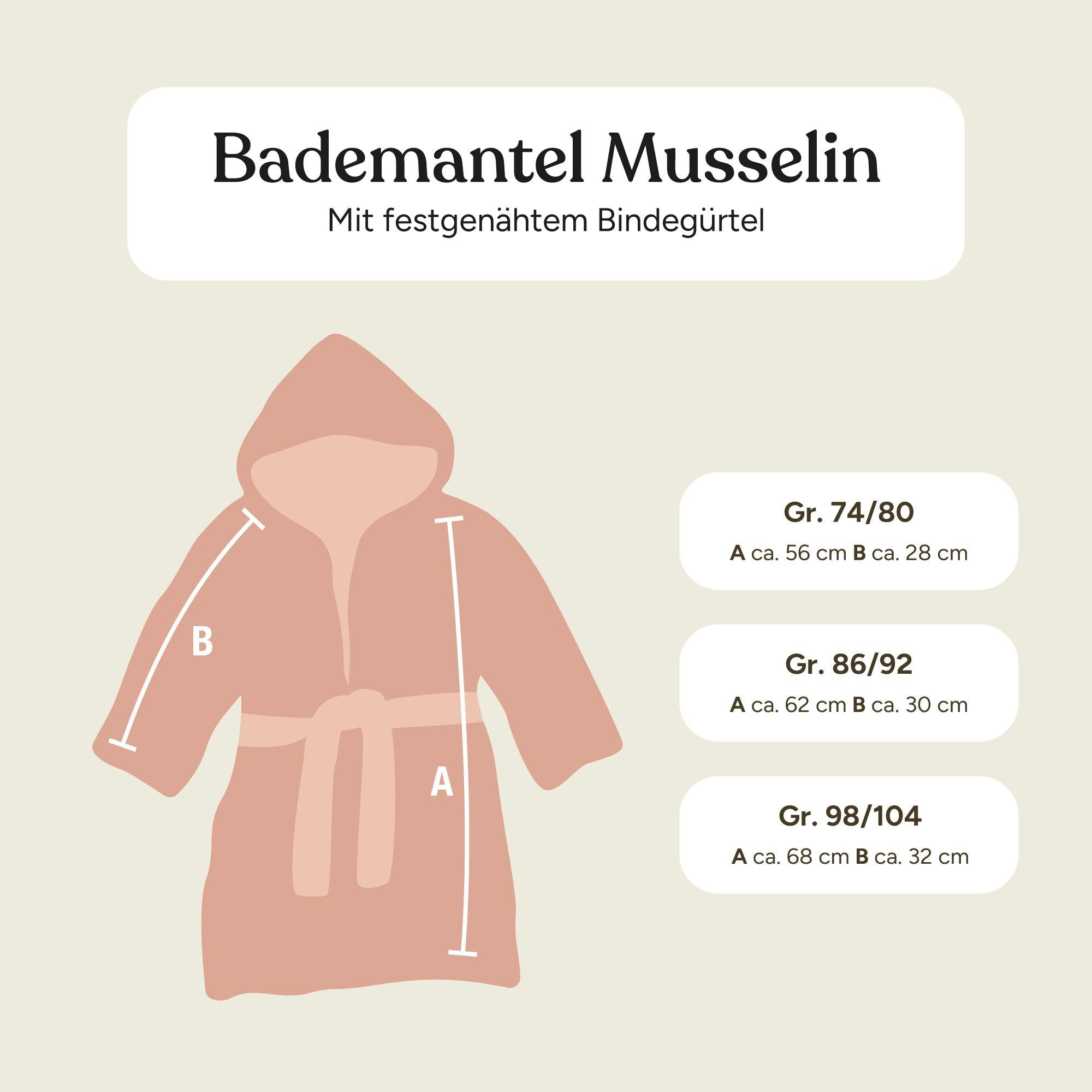 Bademantel Musselin | Rosé | 74/80