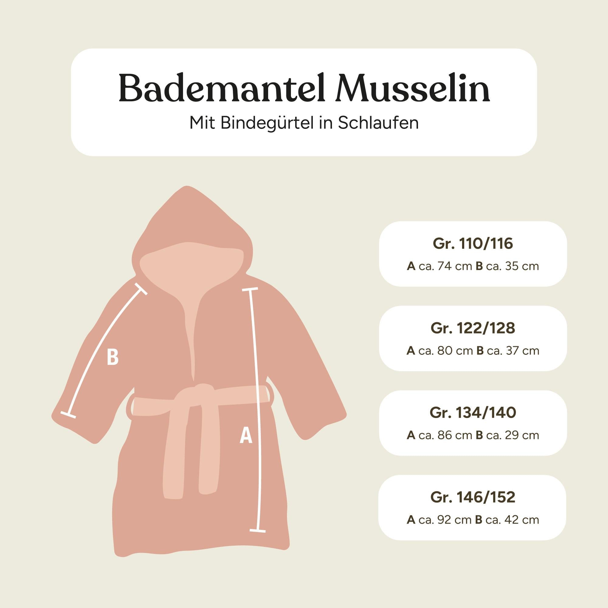 Bademantel Musselin | Rosé | 74/80