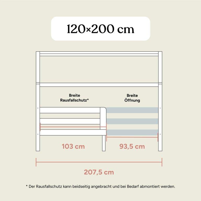Hausbett Sona | 120x200 cm | Kiefer Grau