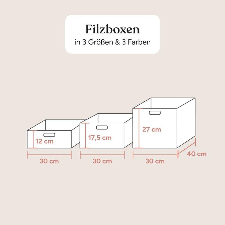 Filzbox | Grau | Groß 27 cm hoch