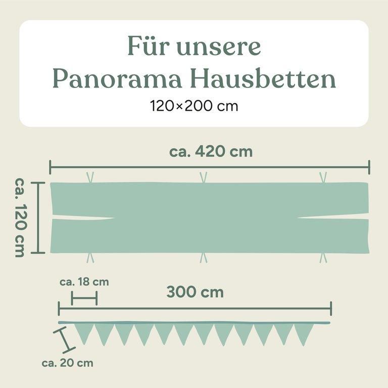 Betthimmel-Set für Panorama Hausbett | Beige | 90x420 cm