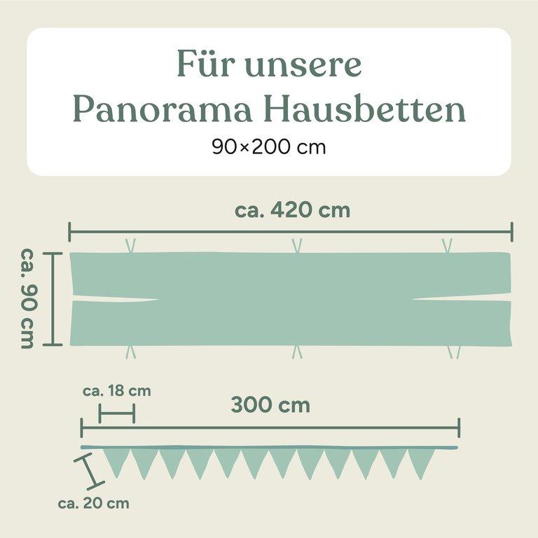 Betthimmel-Set für Panorama Hausbett | Beige | 90x420 cm