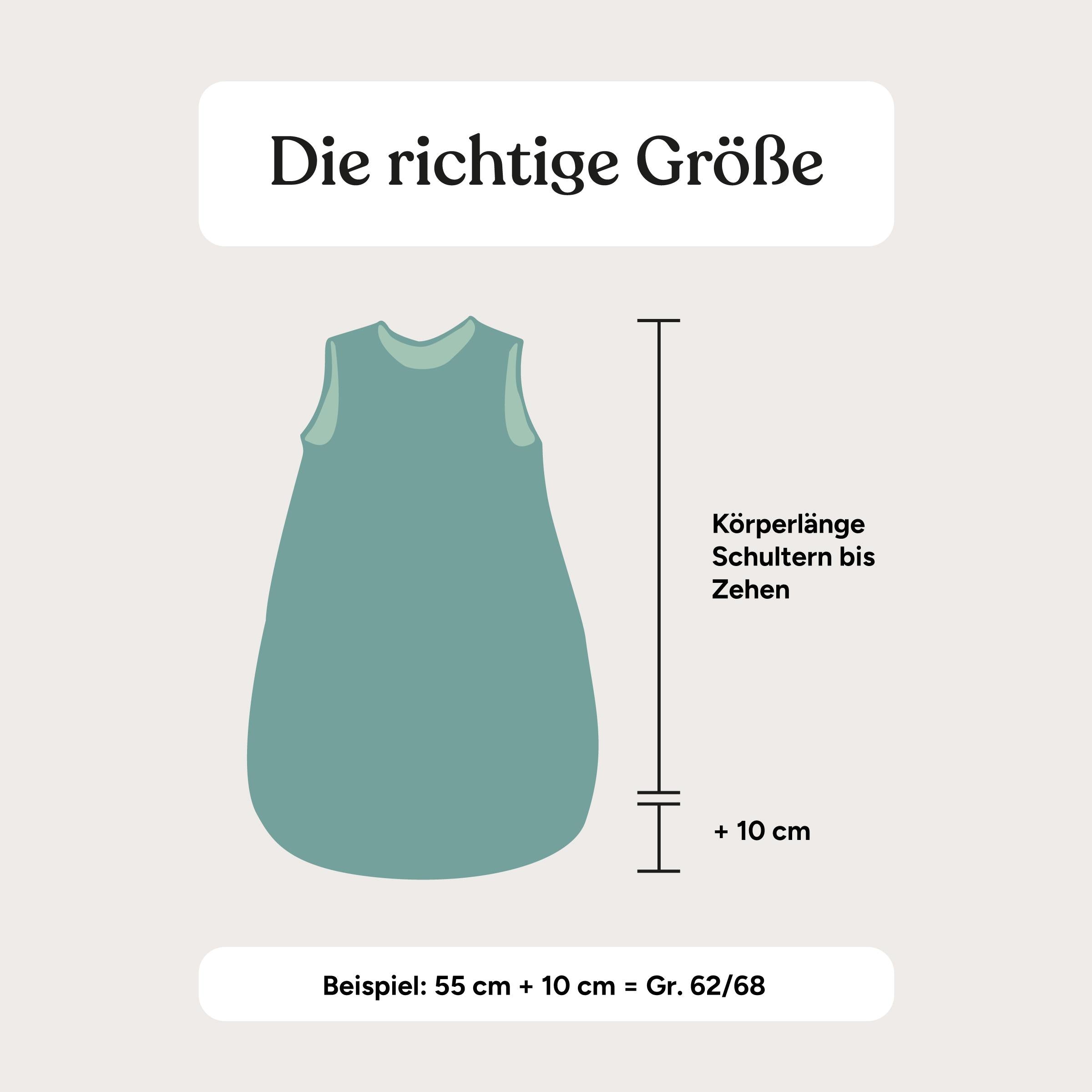 Babyschlafsack | ganzjährig | Musselin | Natur Herzen | 50/56