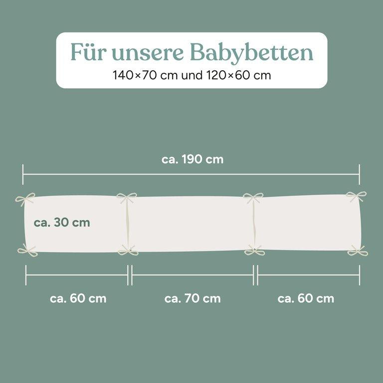 Baby Bettumrandung Waffelpiqué | 190x30 cm | Beige