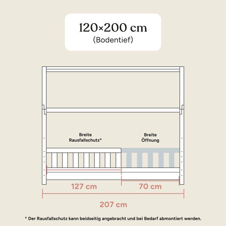 Hausbett Lille | 120x200 cm | Kiefer Natur