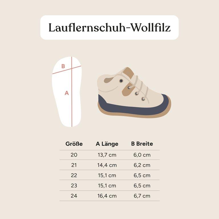Lauflernschuh Wollfilz | Bordeaux | 21