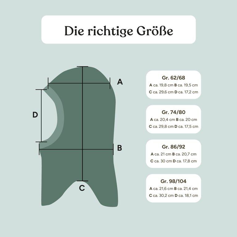 Schlupfmütze Wollfleece | Waldgrün | 74/80