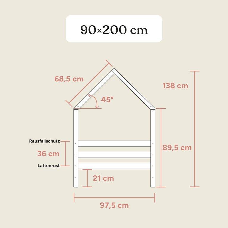 Hausbett Sona | Kiefer Natur | 90x200 cm