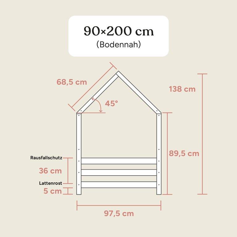 Hausbett Sona | Kiefer Natur | 90x200 cm