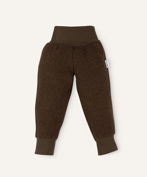 Ehrenkind Walkhose mit Bündchen braun.