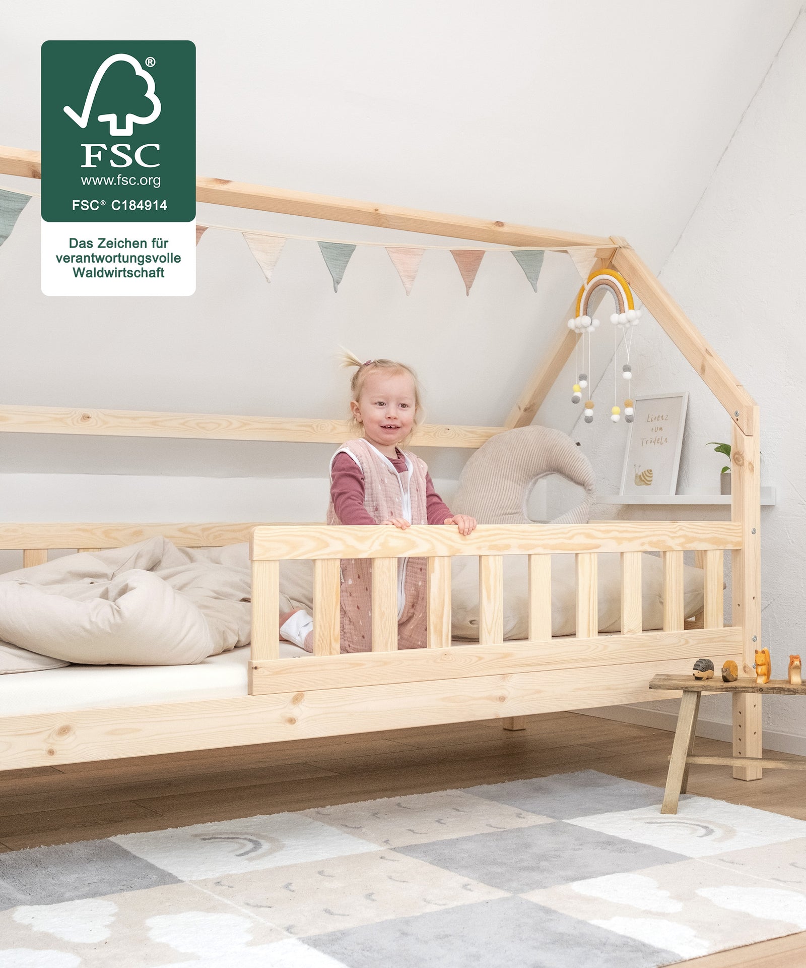 Hausbett Kiefer Natur Lille FSC