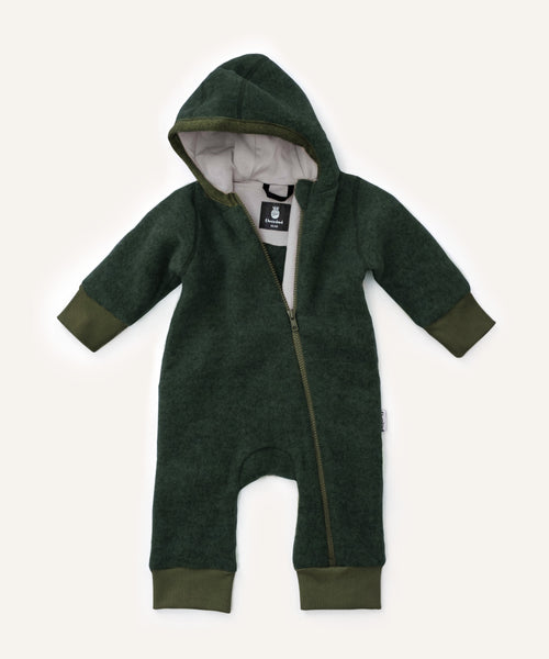 Wollfleeceoverall Waldgrün.