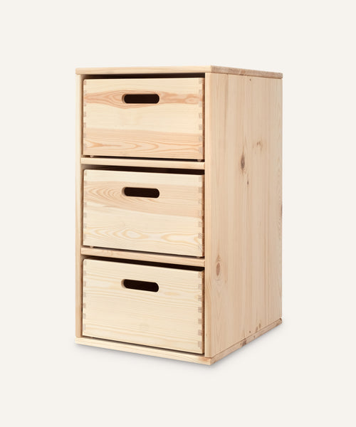 Modul 630-3 mit 2 Regalböden und 3 Fächern.