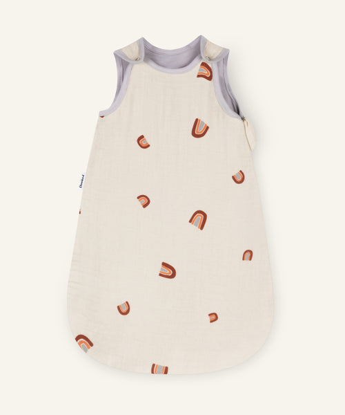 Musselin Babyschlafsack ganzjährig Natur Regenbogen