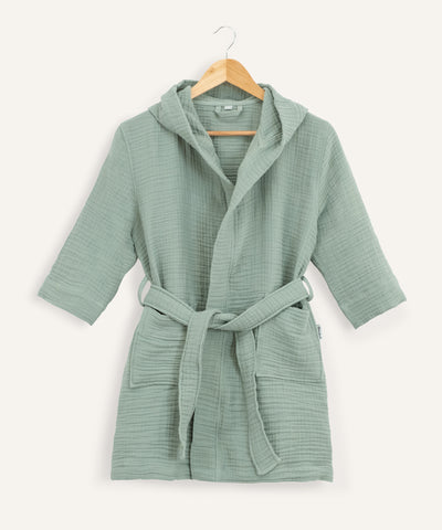 Bademantel Musselin Jade.