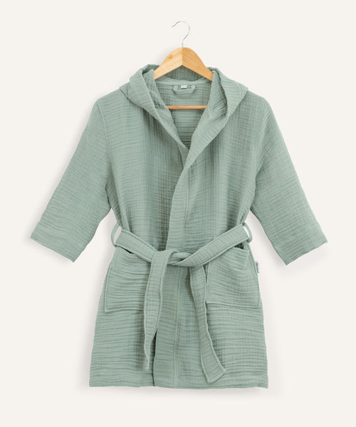 Bademantel Musselin Jade.