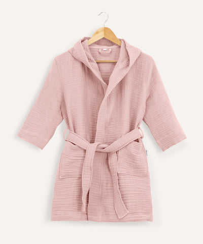 Bademantel Musselin Rosé.