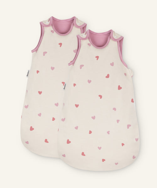 2er Bundle Ehrenkind Baby-ganzjahresschlafsack rund natur herzen