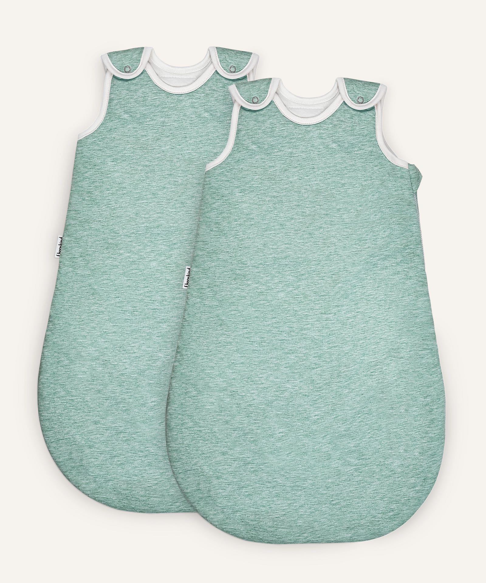 2er Bundle Ehrenkind Baby-schlafsack rund mit Wollfüllung in Hellgrün.