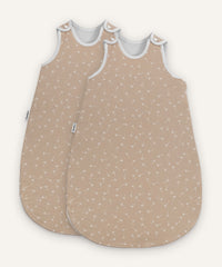 2er Bundle Ehrenkind Baby-Sommerschlafsack Rund in beige mit Pusteblumen.