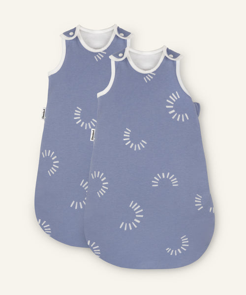 2er Bundle Ehrenkind Baby-Sommerschlafsack rund Jeansblau Gemustert