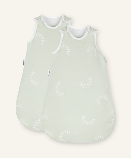 2er Bundle Ehrenkind Baby-Sommerschlafsack rund salbei gemustert
