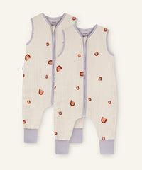 2er Bundle Ehrenkind Schlafsack Musselin mit Beinen in Natur Regenbogen.