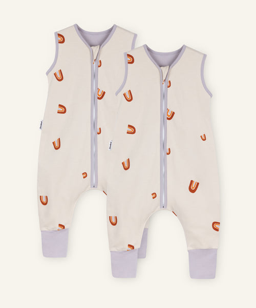 2er Bundle Ehrenkind Baby-Sommerschlafsack  mit Beinen Regenbogen Natur