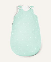 Ehrenkind Baby-Sommerschlafsack in mint mit weißen Punkten.