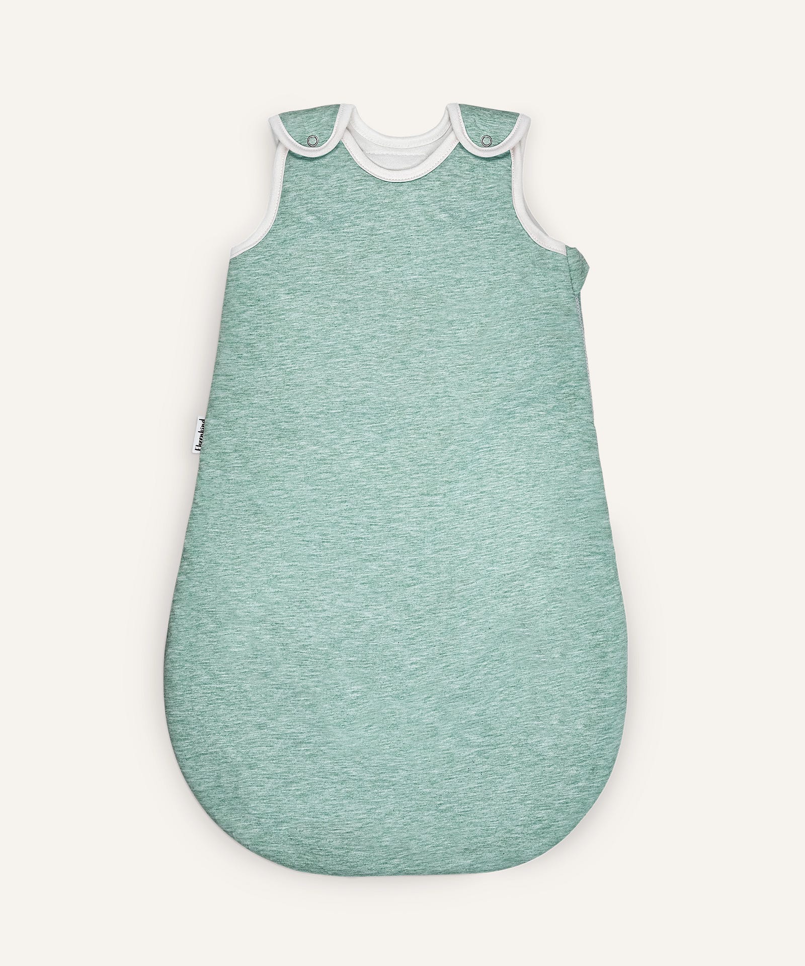 Babyschlafsack rund mit Wollfüllung hellgrün.
