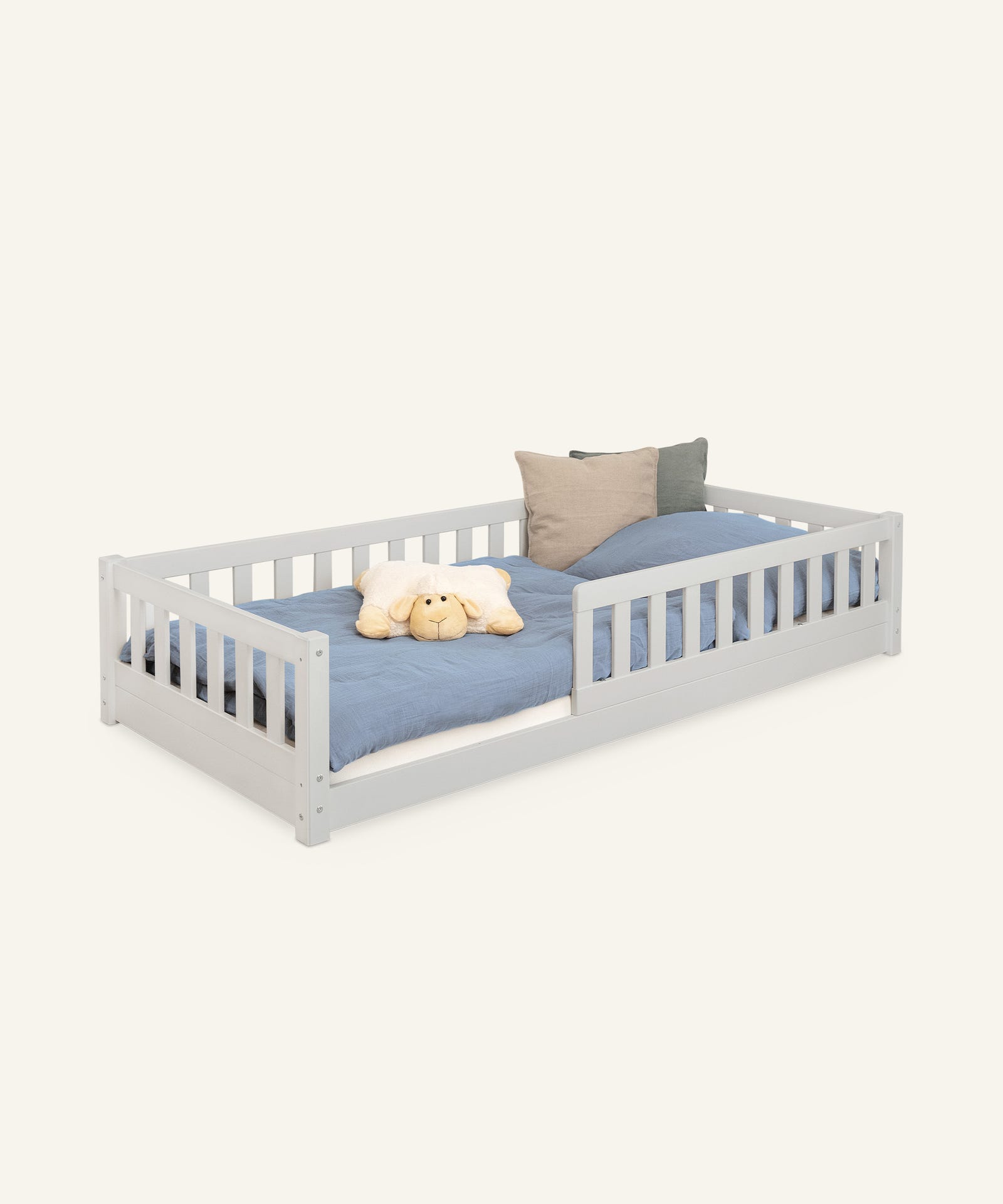 Ehrenkind Bodenbett Lille 90x200 Hellgrau
