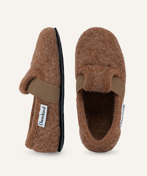 Ehrenkind Kinderhausschuh Flach Hellbraun.