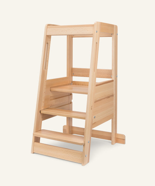 Ehrenkind Lernturm Buche Transparent Lackiert.