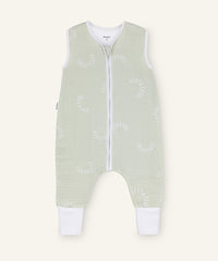 Ehrenkind Musselin Sommerschlafsack mit Beinen Salbei Gemustert.