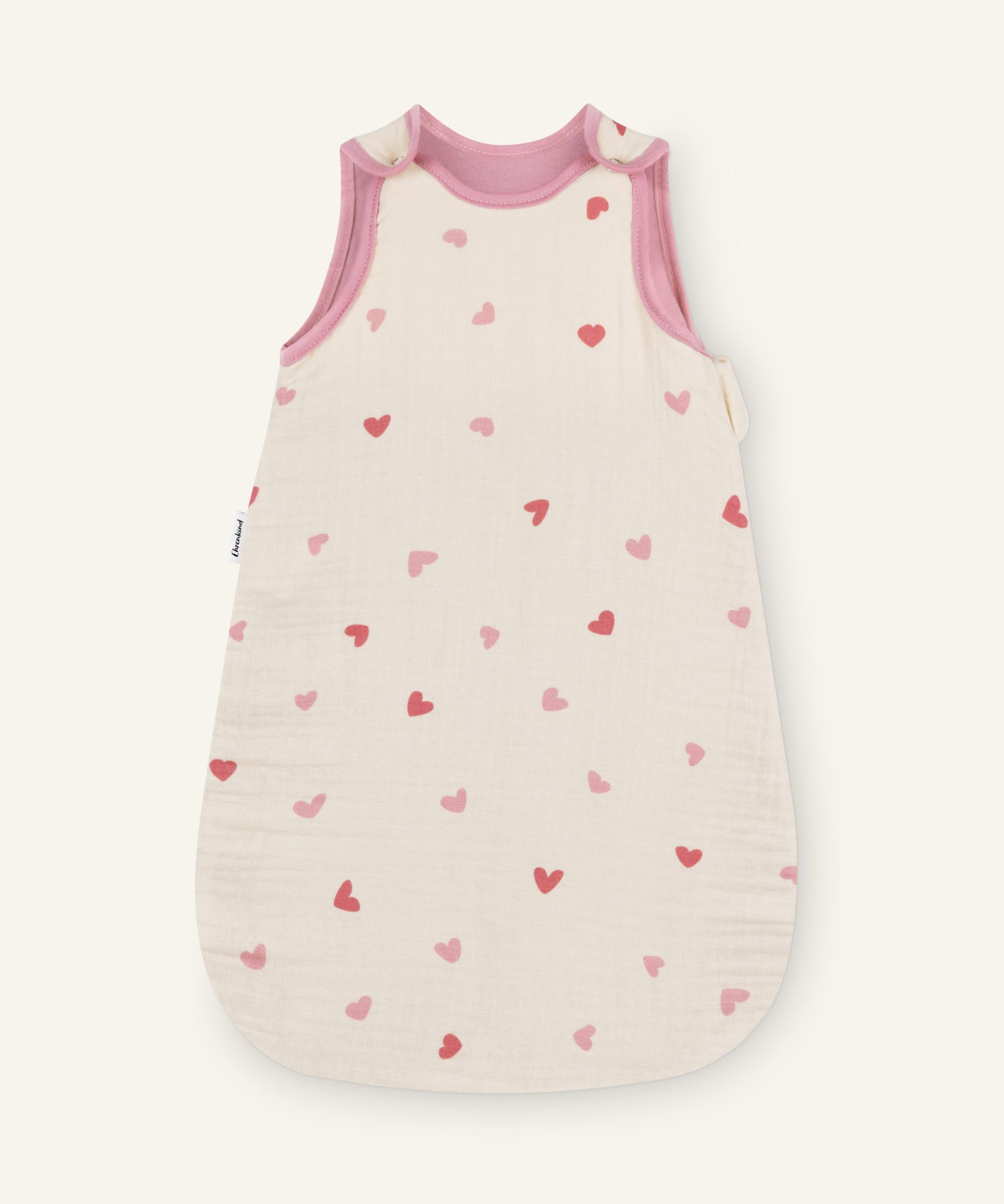 Ehrenkind Musselin Sommerschlafsack Natur Herzen.