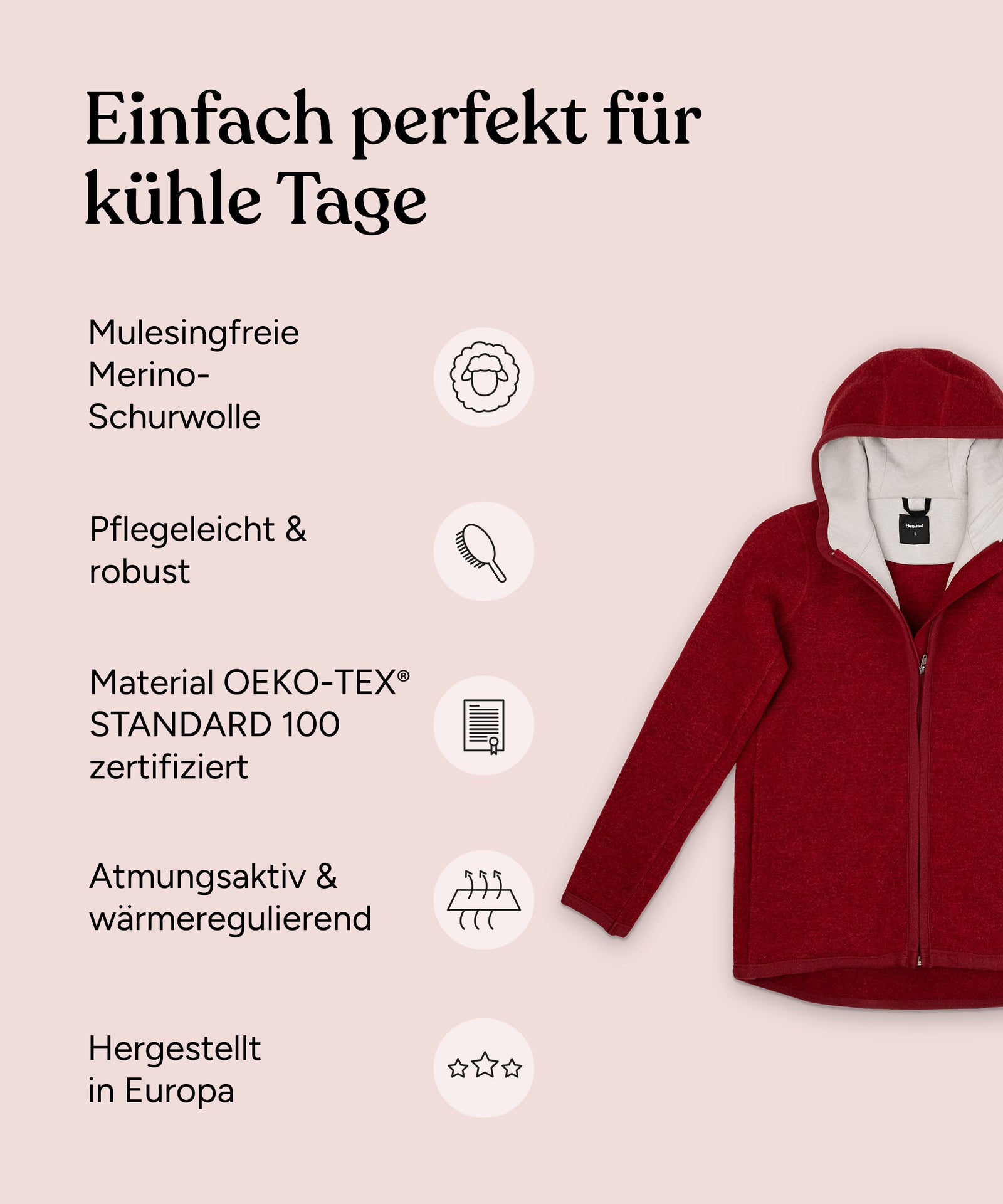 Vorteile Ehrenkind Walkjacke Damnen.