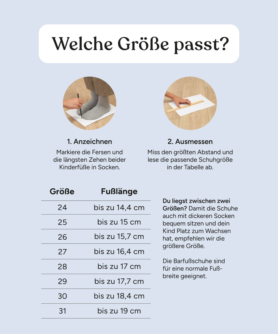 Größengrafik Barfußschuh.