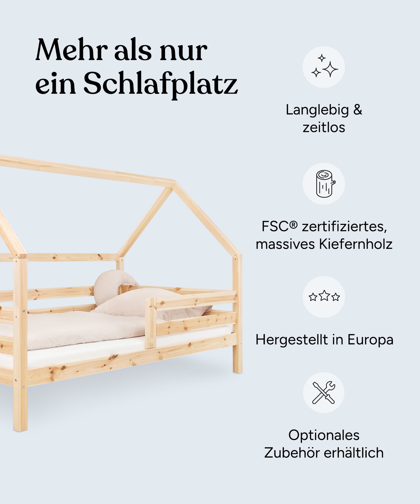 Ehrenkind Hausbett Sona Natur Vorteile.
