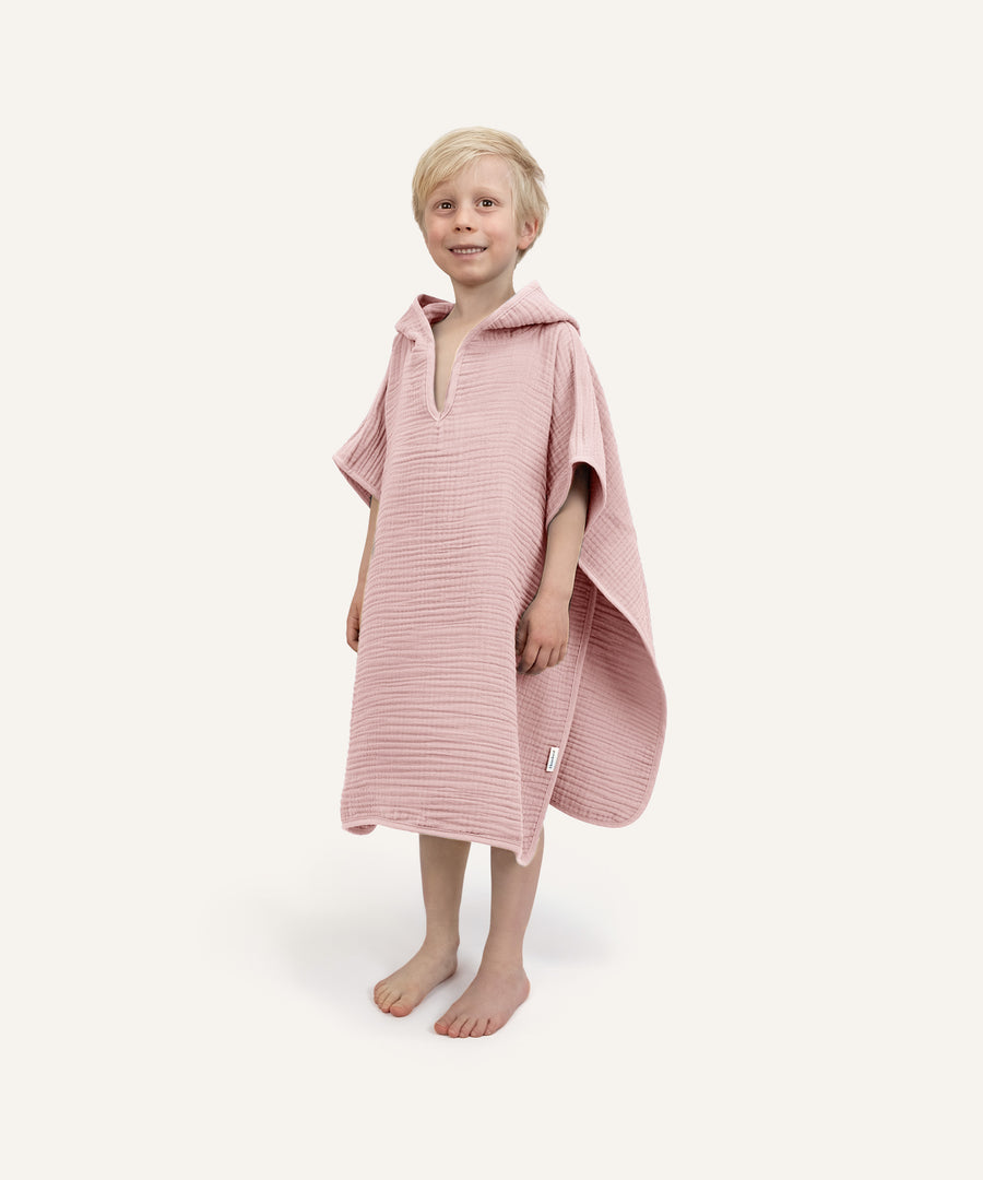 Musselin Badeponcho Rosé.