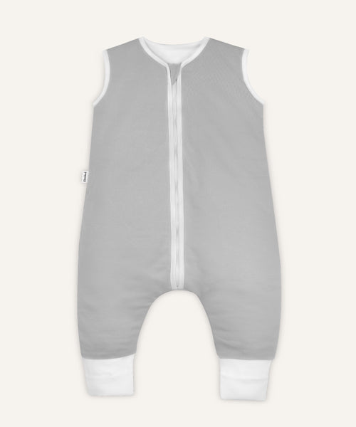 Schlafsack mit Beinen ganzjährig Hellgrau.