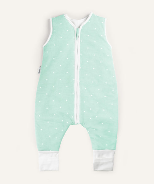 Schlafsack mit Beinen ganzjährig Mint.