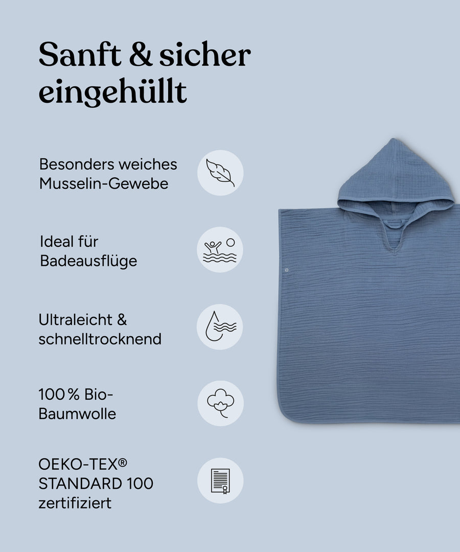 Vorteile Badeponcho Musselin.