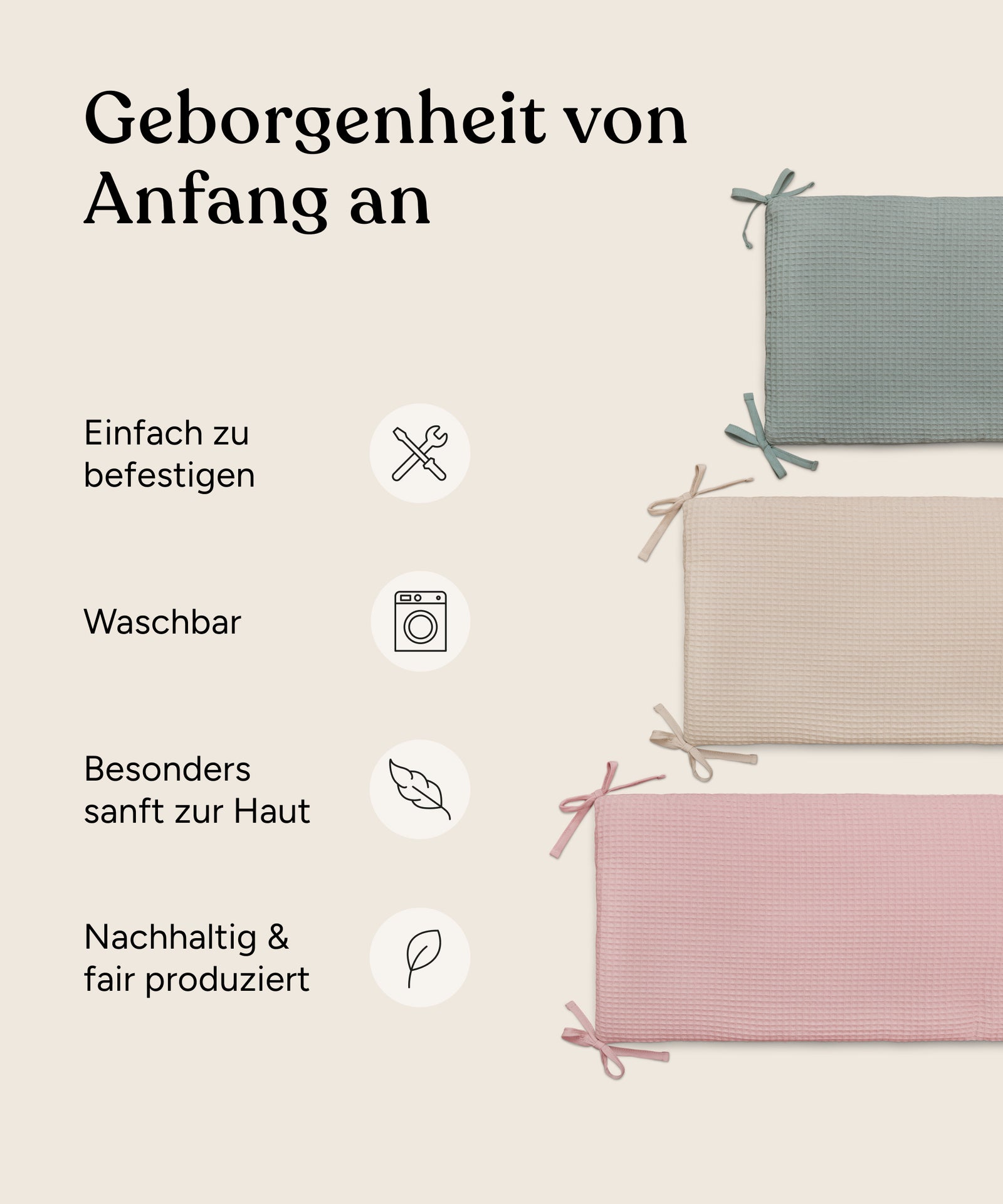 Vorteile Bettumrandung Waffelpiqué